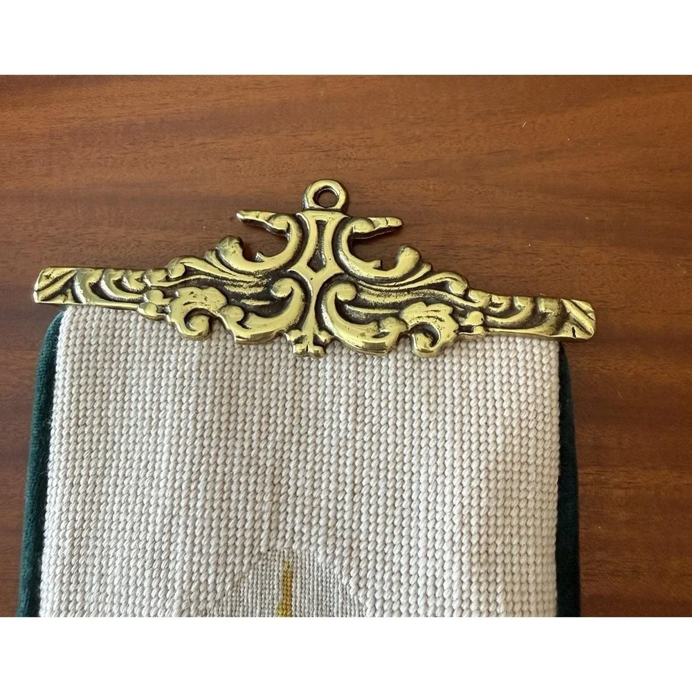 Vintage Handmade Needlepoint Bell Pull 51